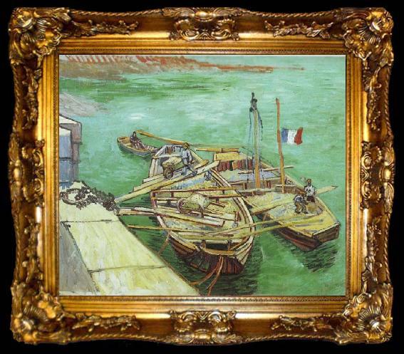 framed  Vincent Van Gogh The Rhonebarken,, ta009-2